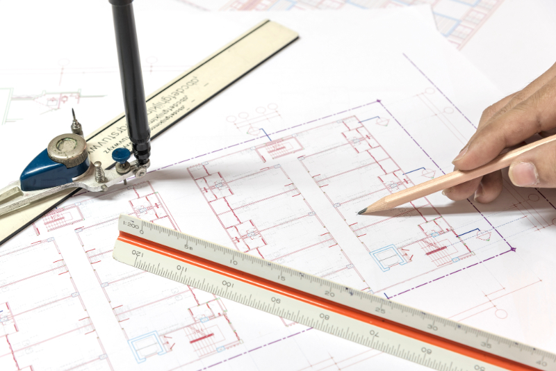 A blueprint of a house