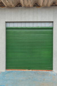 A garage door