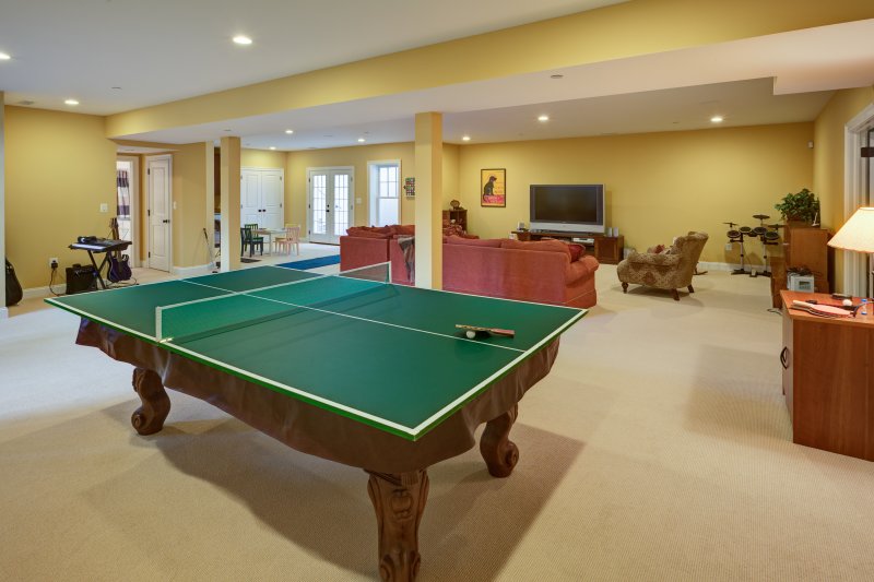 rec room with a pool table